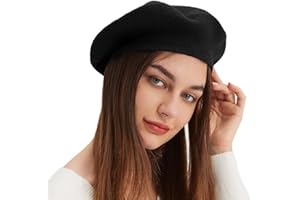 VOILIPEX Wool Beret Hat French Beret Cap Winter Artist Painter Hat Solid Color for Women