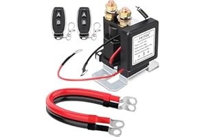 FEITON 500A Starting 200A Rated Wireless Battery Disconnect Switch & 4 AWG 1FT Battery Cables Set, Remote Kill Switch for Car Truck DC12V Anti-Theft Prevent Battery Drain Battery Switch Isolator On Off
