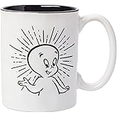 Silver Buffalo Casper the Friendly Ghost Wax Resist Ceramic Pottery Mug, 17 Ounces