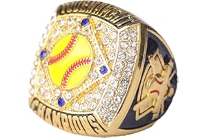 TOPSPORTSJEWELRY 1 piece pack and 12 pcs pack,SFT01 Softball tournament gold champions silver finalist championship ring size 9