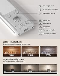 EZVALO 134 LED Under Cabinet Lights, 3200mAh