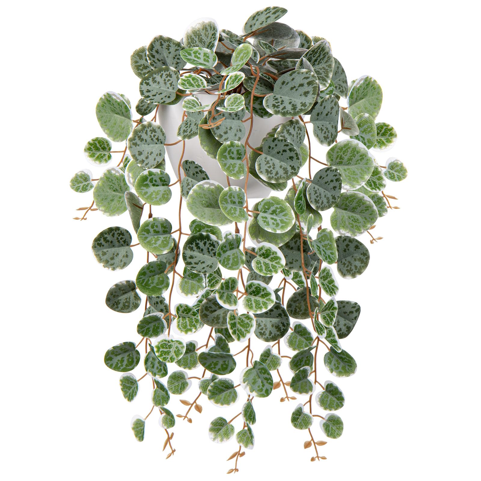 Hollyone Artificial Hanging Plants Decorative Fake Potted Plants, String of Hearts Plants Indoors Outdoors, Faux Trailing Plants Greenery for Home, Wall, Living Room, Bedroom, Office Decor