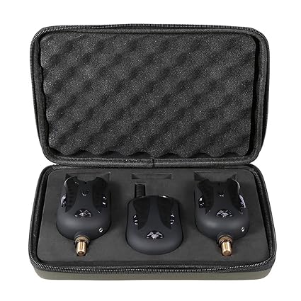 Lixada Funk Bissanzeiger Set Wireless Digital Angeln Alarm Angeln Empfänger Ton Alarm Kit Led Alarmanzeige mit Portable Case