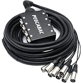 pegcabac 8 Channel XLR Snake Cable, Low Profile XLR Send Sub Stage Box 25FT | Numbered Channels For Quick ID, Low Noise, Tight Fit, Metal Connectors, Flexible Jacket