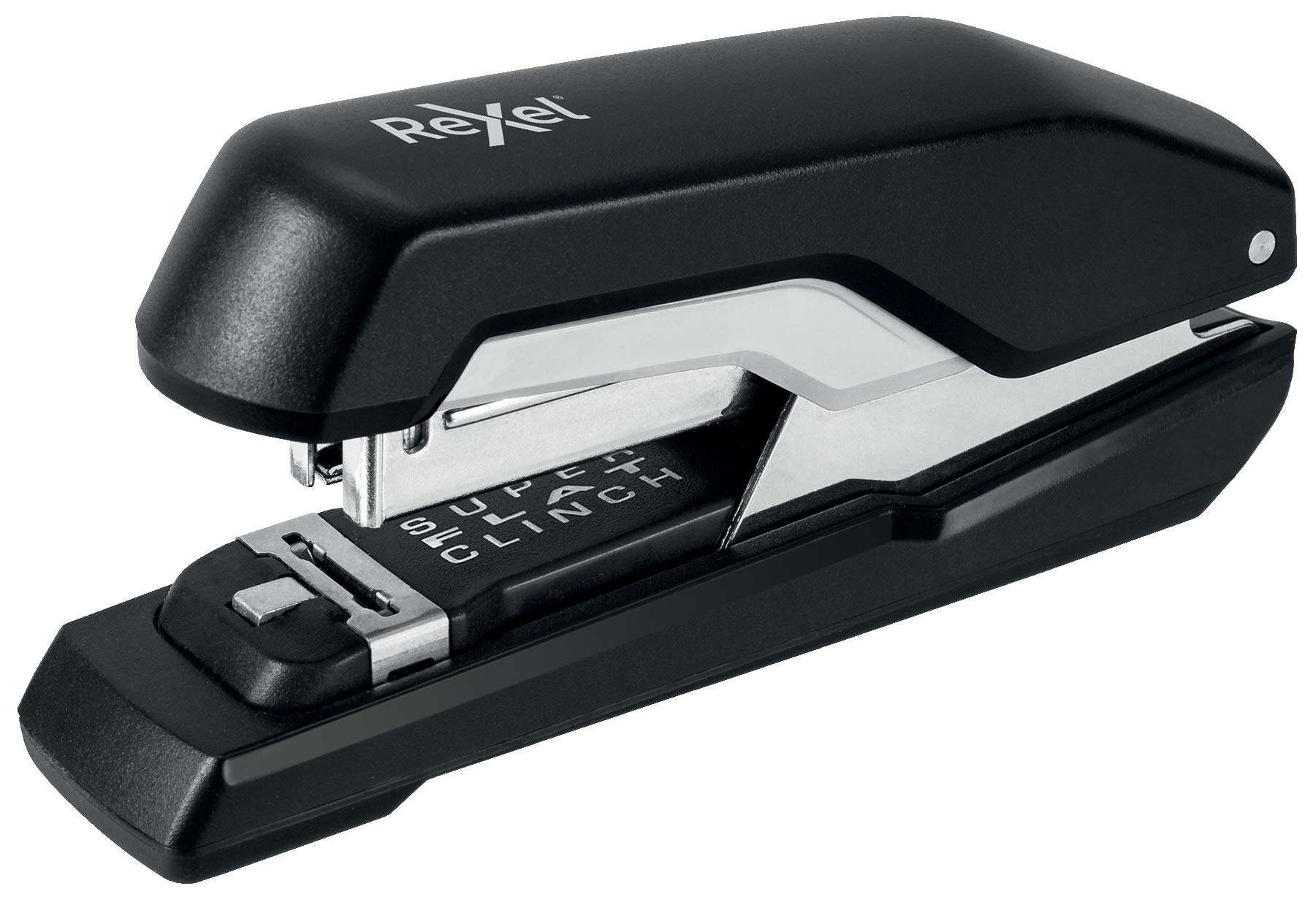 Rexel Supreme S50 Half Strip Stapler, 50 Sheet Capacity, Flat Clinch Stapling, Uses 24/6 and 26/6 Staples, Metal Body, Black, 2115677