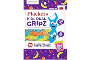 Plackers Flossers for Kids - 75 flossers with dual grip for different ages