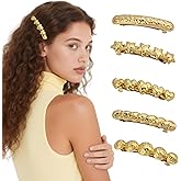 Snmzlc 5 Pcs Hair Barrettes for Women,Barrettes for Fine Thin Thick Hair,Metal Vintage French Barrette Clips Hair Accessories for Women & Girls(Gold) US333 (Gold)