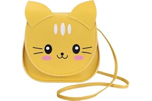 Abberry Cute Cat Crossbody Bag,Little Girls Cute Fashion Cat Coin Purse Pouch(Yellow)