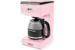 Nostalgia Retro 12-Cup Programmable Coffee Maker With LED Display, Automatic Shut-Off & Keep Warm, Pause-And-Serve Function, Pink