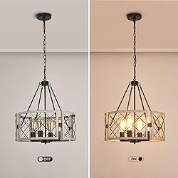 SANTOSTOCK D19'' Farmhouse Chandelier, 4-Light
