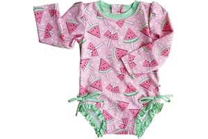 Caden Lane® UPF 50+ Long Sleeve Rash Guard with Ruffle Bottom