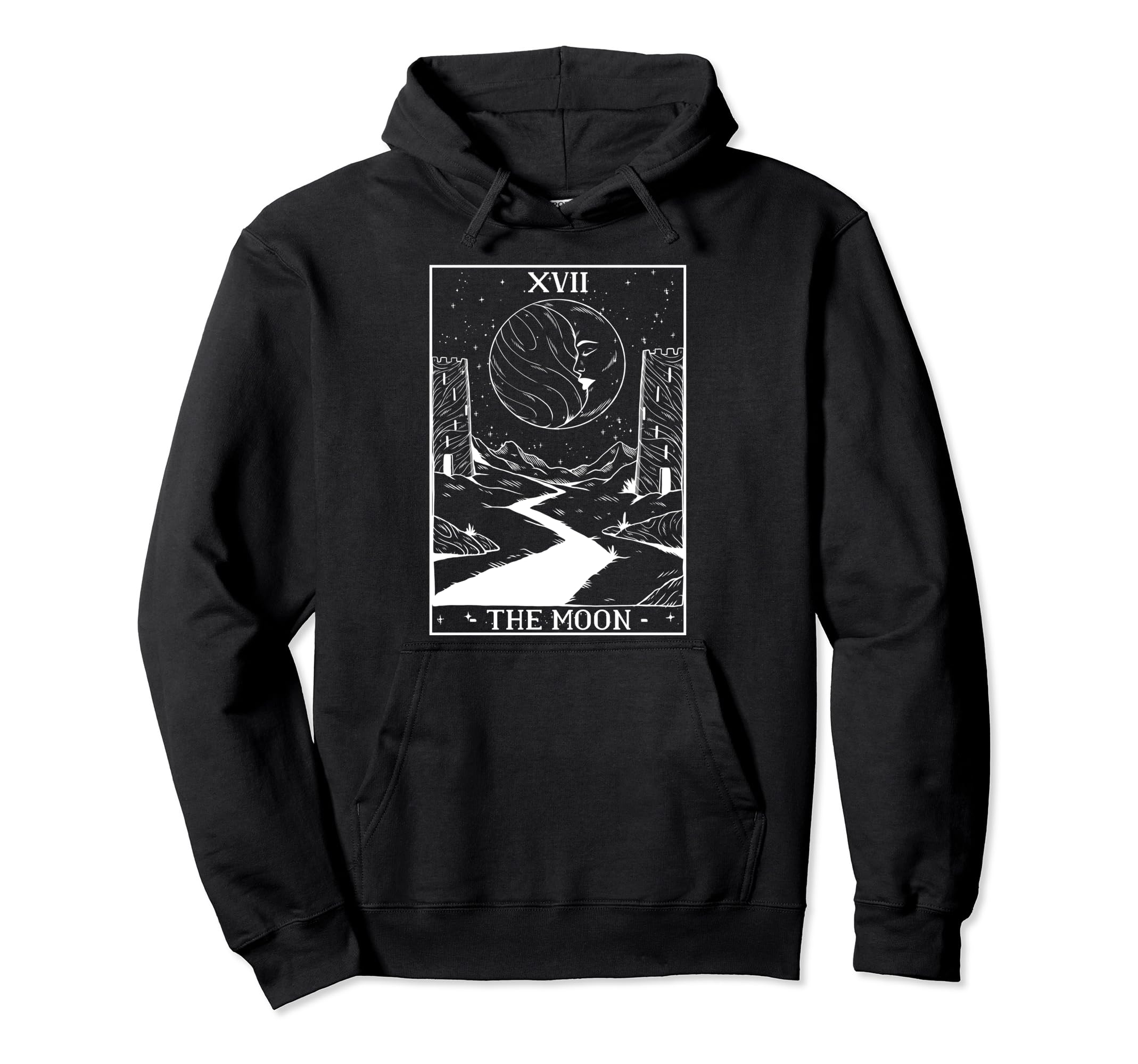 Tarot Card The Moon Occult Fortune Telling Witchcraft Pullover Hoodie