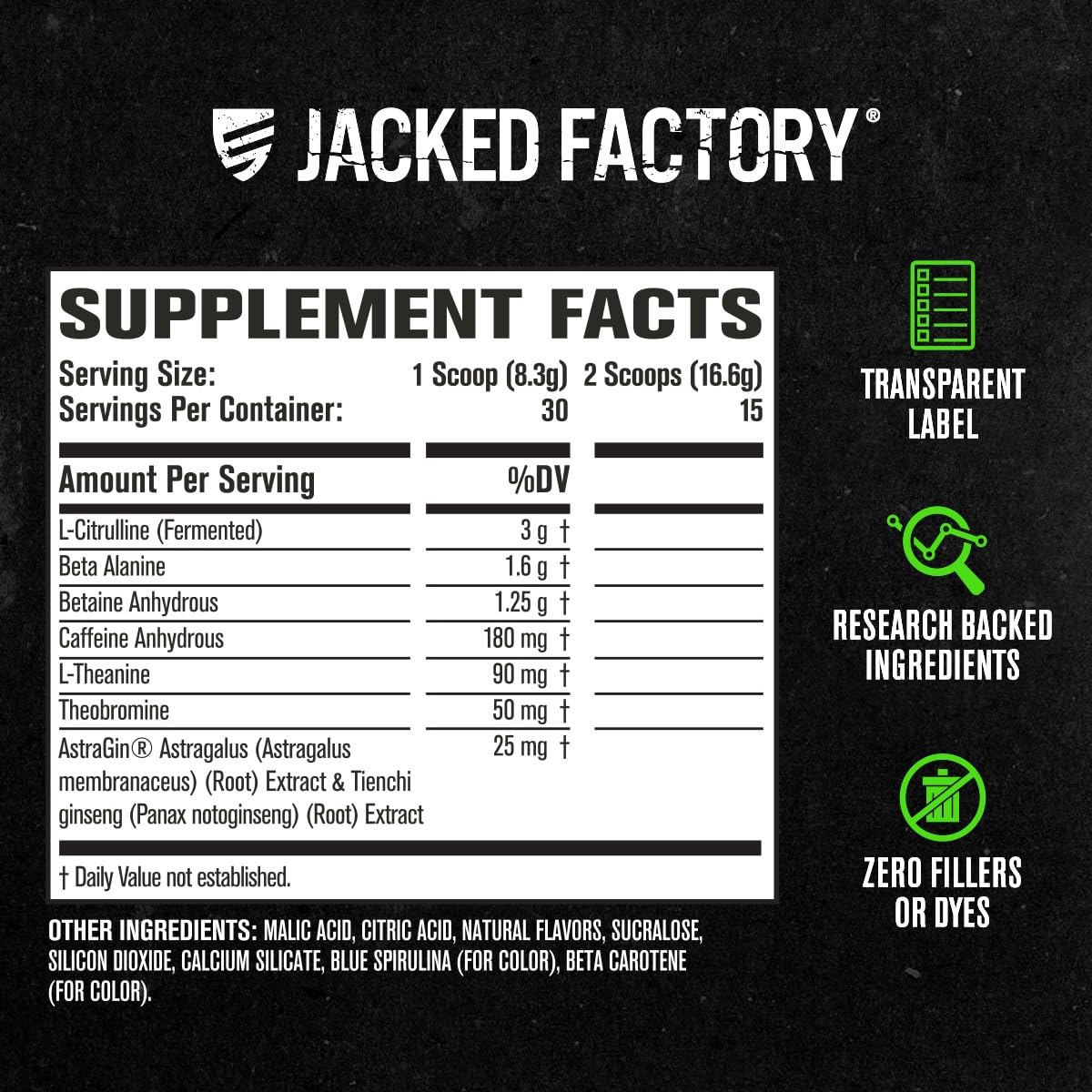 Jacked Factory NITROSURGE Pre Workout Supplement - Endless Energy, Instant Strength Gains, Clear Focus, Intense Pumps - NO Booster & Powerful Preworkout Energy Powder - 30 Servings, Green Apple
