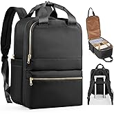 suratio Black Small Travel Backpack For Women Carry On Backpack For Traveling On Airplane Laptop Work Teacher Backpacks For Men Personal Item Travel Bag