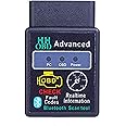 MeiBoAll OBD2 Bluetooth ELM327, Universal Auto Engine Diagnostic Scanner, HH OBDII Scan Tool, OBDII Protocols Compliant Vehicles Fault Diagnosis Tester, Car Bus Interface Scanner for Phone and PC