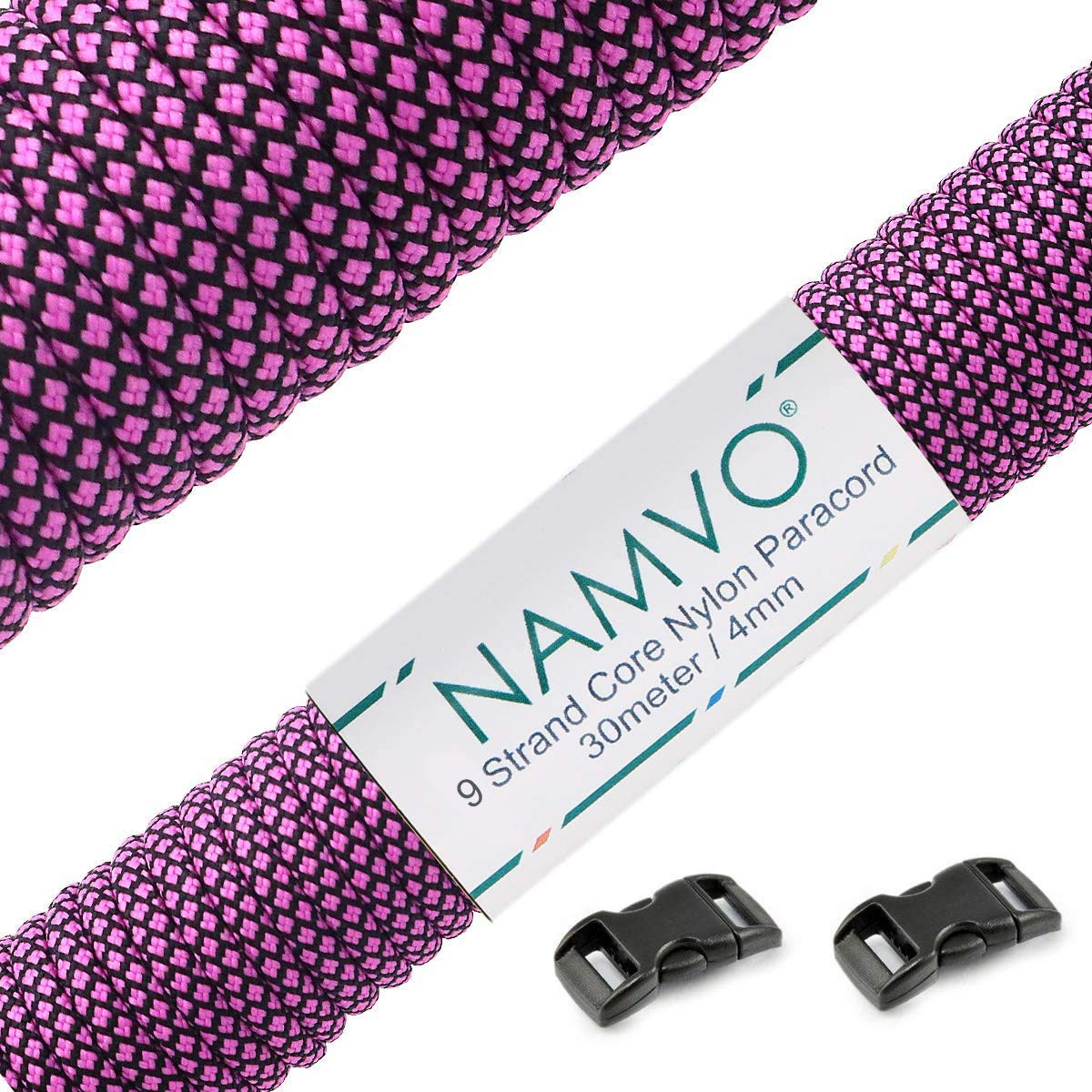 Namvo 550 Paracord Mil Spec Type III 9 Inner Strands Nylon Parachute Cord Strong Breaking Strength 100 Feet Purple