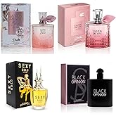 A CENTER 4PCS Perfume Set for Women - Floral Fragrance Gift Set with Vanilla,Sweet Fruity Eau De Pafume| 3.5 Fl Oz Each(La vidade Blush,Pour,SEXY GOLD,Black Opinion)
