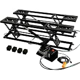 Rueekfil Heavy-Duty Portable Car Lift 7000 LBS Capacity, 28 Inch Max Lift Height with Mechanical Safety Locks, Adjustable Quick Jack Design, Folding &amp; Wheels for Easy Storage