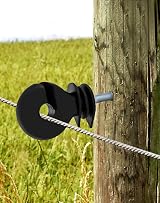 QWORK 20Pcs Electric Fencing Ring Insulators Steel Plastic Screw-In Wood Post view 5