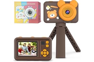 RAESOOT Toys for Boys 4-6, Outdoor Toys for Toddlers Age 3-5, Christmas Birthday Gifts for 3 4 5 6 7 8 9 Year Old Boy, 1080P Digital Video Mini Kids Camera Toy with 32GB SD Card- Brown