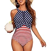 Zando High Neck Swim Suits for Women 2026 Tummy Control, Deep U-Back & Mesh Detail - One Piece Swimsuit Women Modest