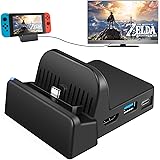 UKor TV Dock Docking Station for Nintendo Switch, Portable Charging Stand,Compact Switch to HDMI Adapter,with Extra USB 3.0 P
