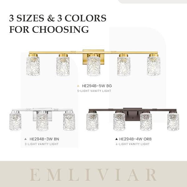 EMLIVIAR 3 LIGHT VANITY WALL SCONCE, FARMHOUSE BATH WALL LANTERN FIXTURE FOR MIRROR BEDROOM LIVING ROOM BEDROOM HALLWAY, HE294B-3W ORB