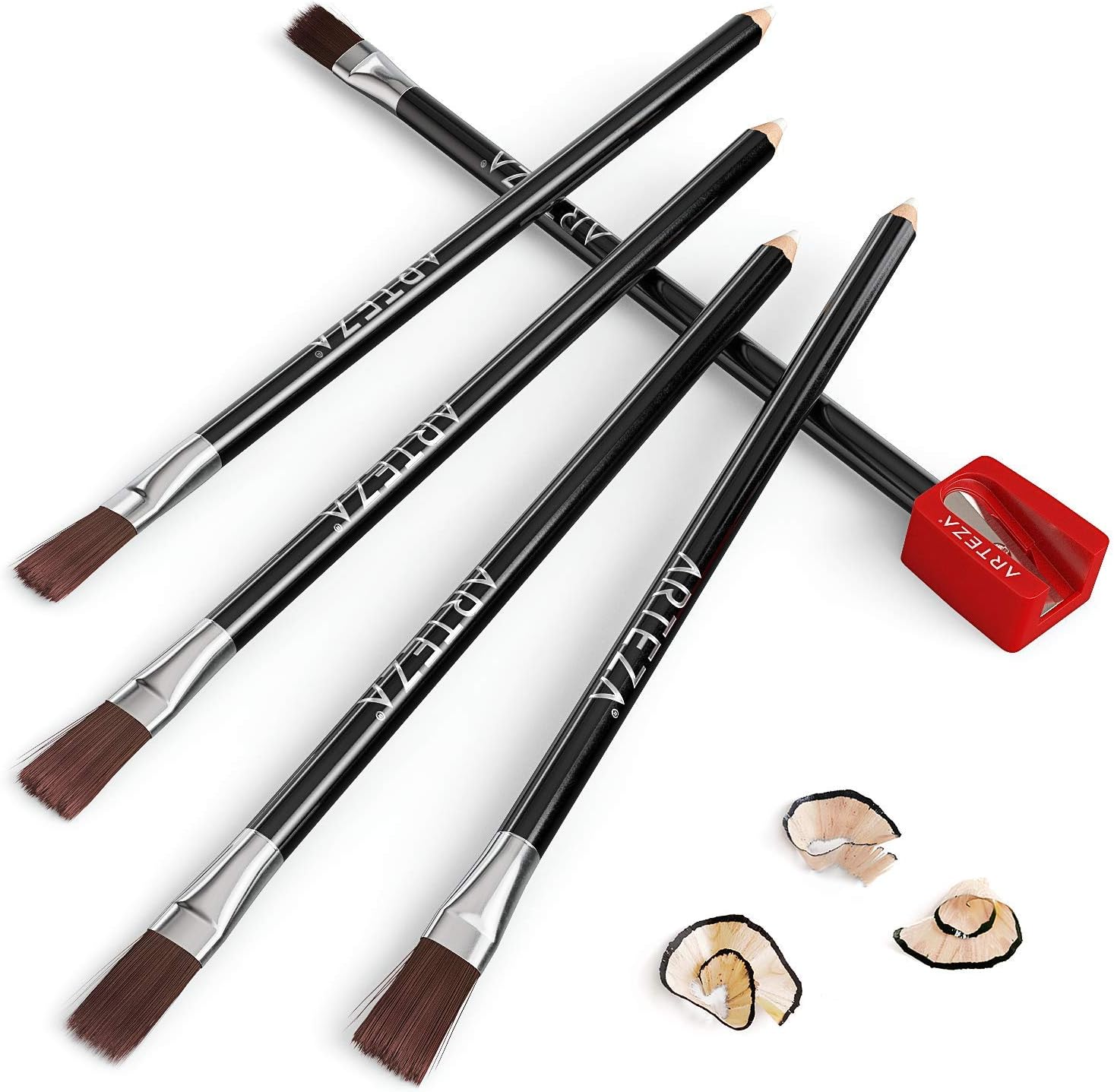 Arteza Eraser Pencil, Set of 6, Latex-Free & PVC-Free, Soft White Colour, Precision Artist Eraser Pencil with Brush and Pocket Size Sharpener, for Highlighting, Editing, & Correcting - Image 5