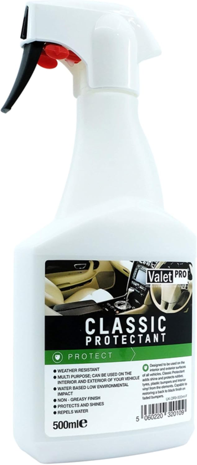 ValetPRO Classic Protectant, Weather Resistant Car Interior and Exterior Protector, for Plastic Rubber