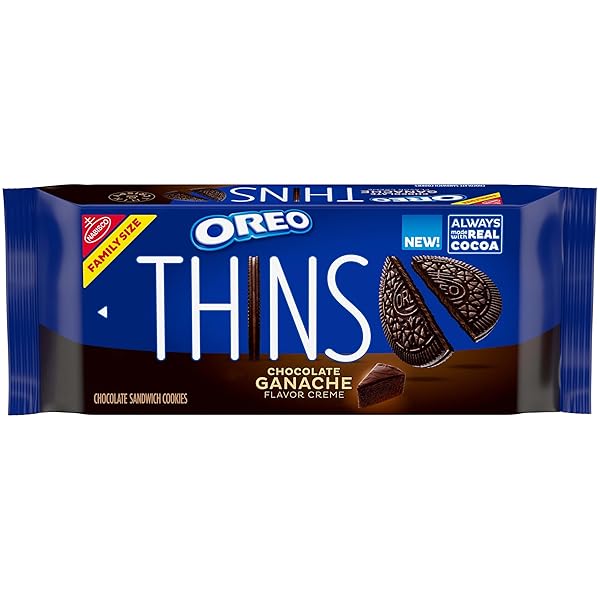 OREO THINS CHOCOLATE GANACHE CREME CHOCOLATE SANDWICH COOKIES,...