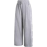 SHENHE Women's Wide Leg Sweatpants Lace Trim Drawstring Loose Fit Casual Fall Pants Trousers