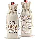 FBCCZEY Funny 60th Birthday Gifts for Women Men Wine Bag, 60 Year Old Birthday Gifts for Women, Happy Anniversary 60th Party Supplies Decorations Wine Bags for Grandma Grandpa Teacher