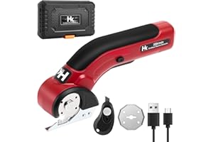 HK Cordless Electric Scissors, Carpet & Cardboard Cutter Tool with a Replacement Blade/Charger, Rotary Cutter for Cardboard P