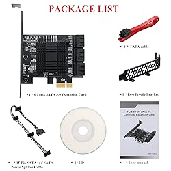MZHOU PCIe SATA Card 6 Port, 6Gbps SATA 3.0 PCIe