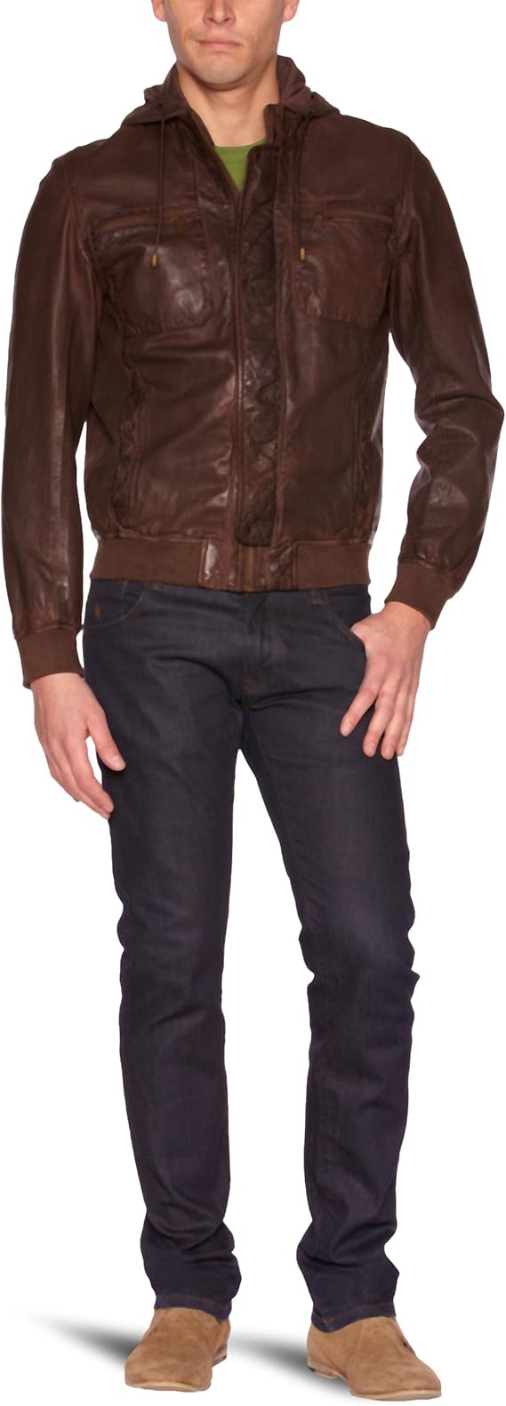 Chevignon - Blouson - Cuir - Homme - Marron (Cacao) - XXL: Amazon.fr: V??tements et accessoires