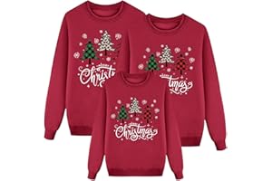 Family Christmas Matching Sweatshirts Ugly Crewneck Xmas Graphic Holiday Pullover Tops Sweater Long Sleeve Comfy Outfits 2025