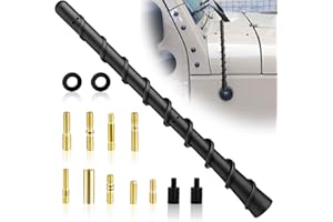 BFXM Black Spiral Bending Antenna, Waterproof Car Rubber Antennas, 7 Inch Auto Toppers Flexible Retrofit Antenna with Screw, Exterior Car Accessories for Car Radio AM FM for Trucks, Cars, SUVs