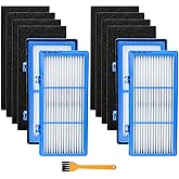 Fanulter 12 Pack AER1 HAPF30AT Filter Compatible with HAPF300AH-U4R and HAP242-NU, AER1 Filter Replacement for Holmes Air Purifiers, 4 Filters & 8 Activated Carbon Pre-Filters, Blue