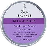 COCO SALVAJE Natural Deodorant for Women & Men | Aluminum Free Deodorant with Magnesium | Non toxic, Vegan, Hypoallergenic and Pregnancy Safe | Organic Ingredients | 2.11oz (MIRAMAR (Floral))