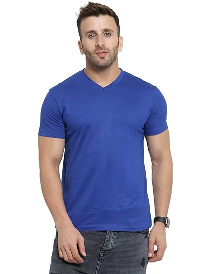 royal blue vneck tshirt