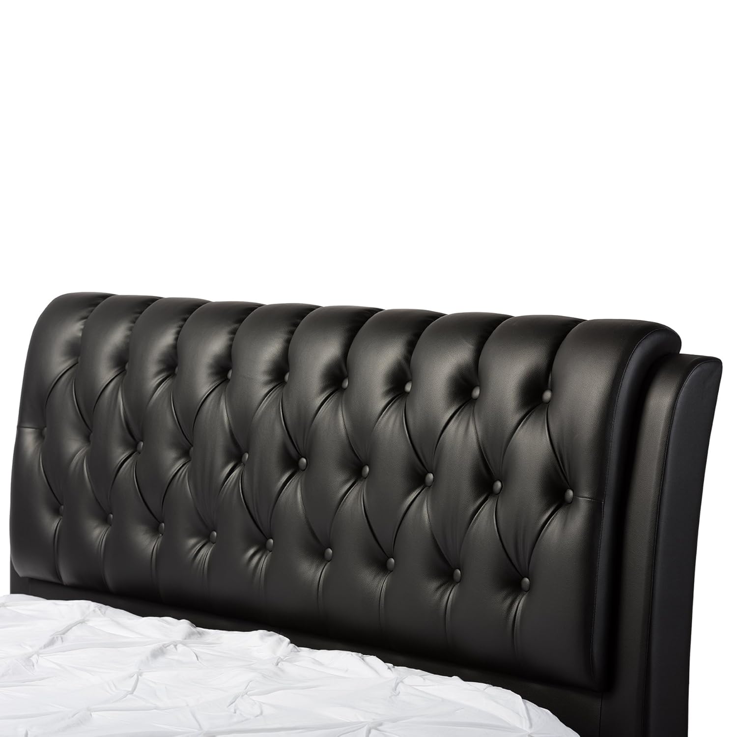 Amazon.com: Baxton Studio Bianca Black Modern Bed with Tufted 