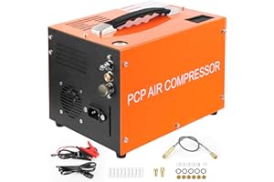 BAKEJOY Portable PCP Air Compressor Lightweight & Compact, Ideal for Outdoor Adventures, Power Sources with 12V/110V, Quick Easy Inflation for Air Guns/Paintball Players/Scuba Divers 4500psi/30mpa