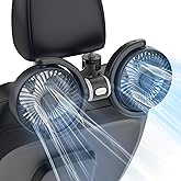 Car Fan USB Powered for Baby: Dual Car Cooling Fans for Backseat 3 Speed Separate Controlled Quiet Brushless Motor 360° Rotat