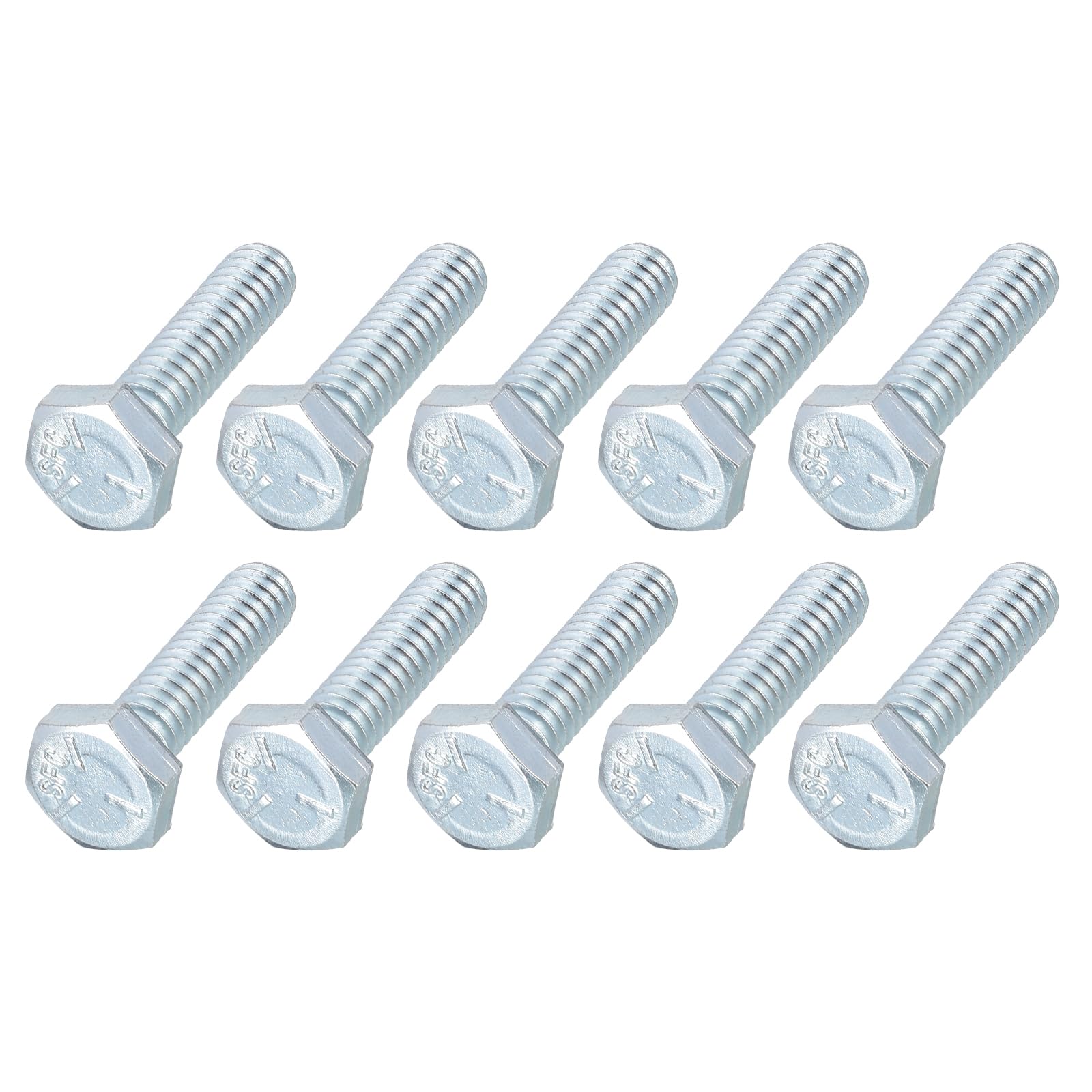 METALLIXITY Hex Bolts (1/4-28x1") 12Pcs, Carbon Steel Zinc Plated Fully Threaded, UNF Fine Thread Hex Head Screw Bolt - for Furniture Repair, Silver โ image 1