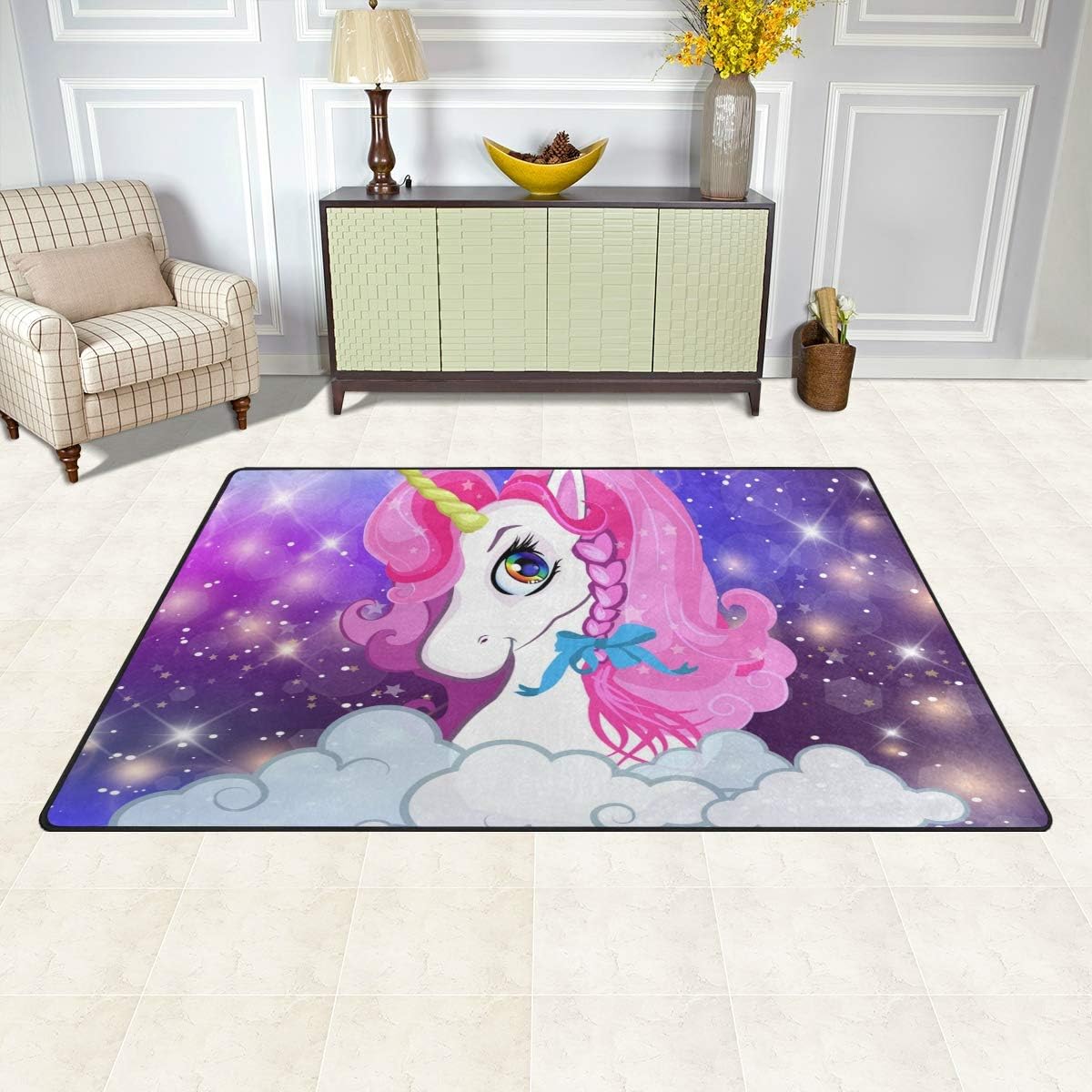 Unicorn Rugs for Girls Room, Girls Room Rugs 2x3, Kids