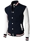 H2H Mens Slim Fit Varsity Baseball Bomber Cotton