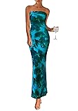 PRETTYGARDEN Womens Summer Printed Tube Maxi Dress