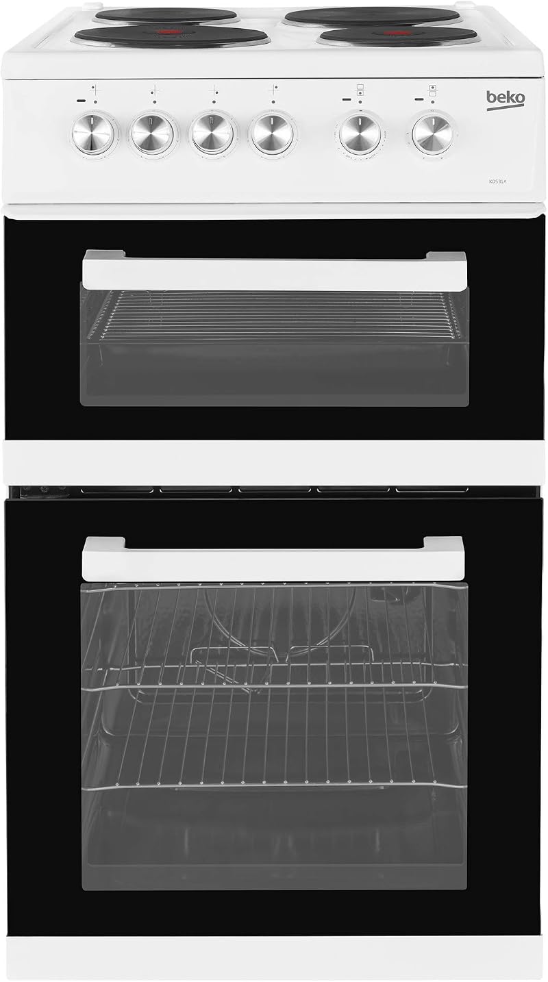 Beko KD531AW 500mm Twin Cavity Electric Cooker Sealed Hob White