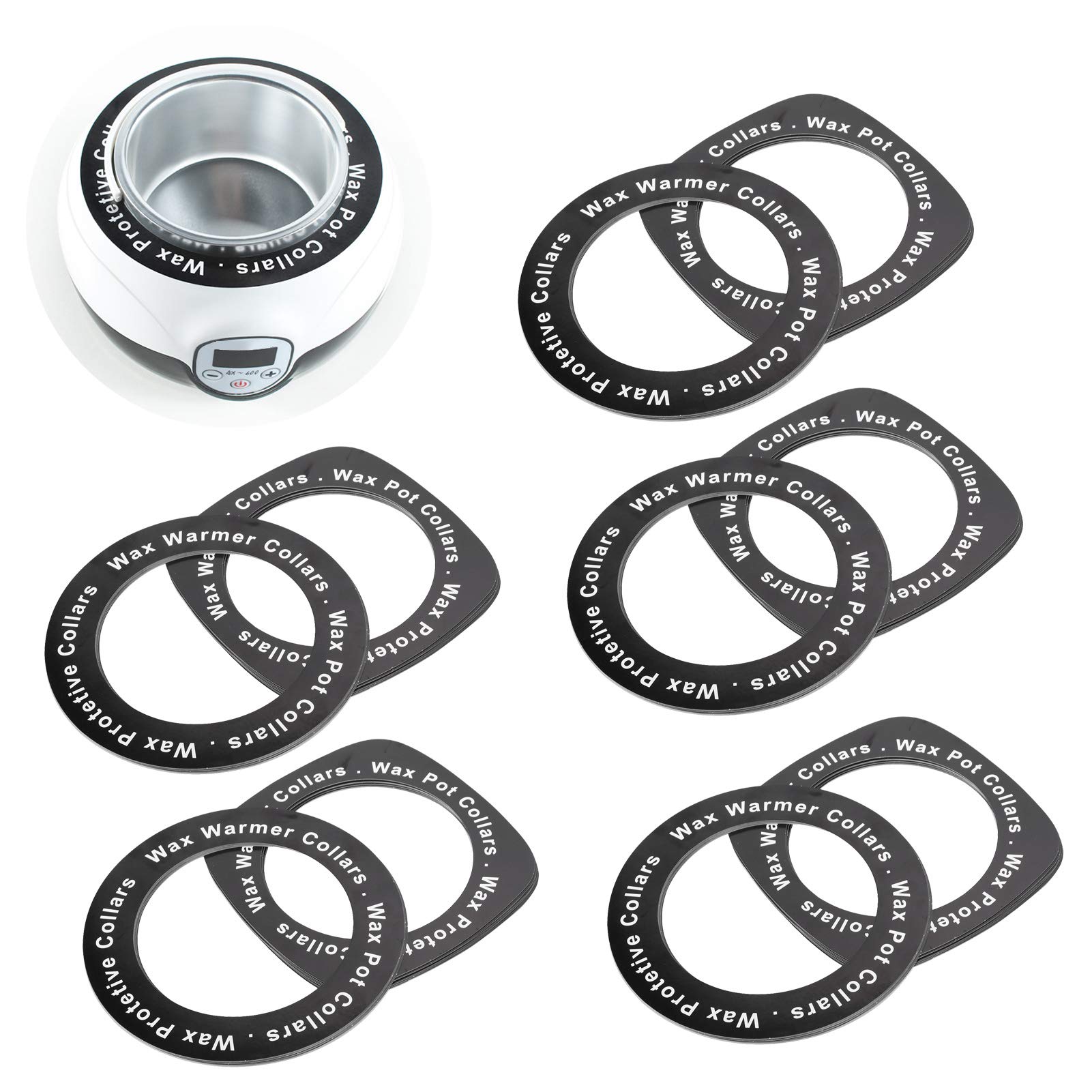 Wax Warmer Collars, Waxing Machine Cleaning Paper Ring Wax Heater Accessories (50pcs Round + 50pcs Quadrate)