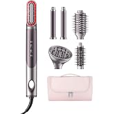 MESCOMB 6 in 1 Infrared Dual Voltage Hair Dryer Brush for Travel,Purple | Infrared Ionic Hair Care, Reduce Frizz And Static, Auto-Wrap Curls Left And Right, Multi-Style Results, 100V-240V for Travel